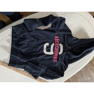 Abercrombie & Fitch Y2K Hoodie Womens Sz S Sweatshirt Spellout Preppy Comfy Blue